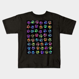 COLORFUL Puppy Paws Kids T-Shirt